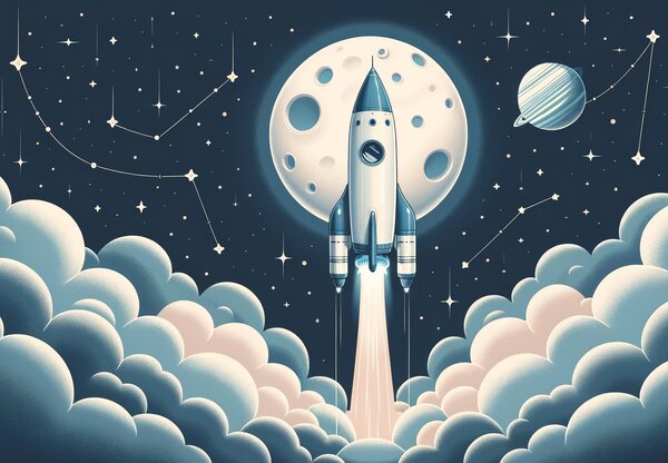 Foto tapeta - Raketa u svemiru (147x102 cm)