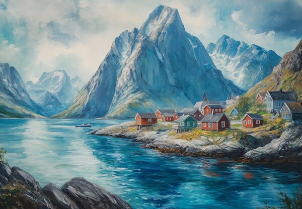 Foto tapeta - Norveški gradić (147x102 cm)