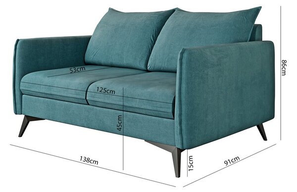 Petrolej zelena sofa 138 cm Juli Bis – Ropez