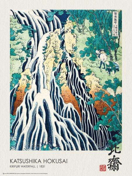 Poster Kirifuri Waterfall (1831), Katsushika Hokusai