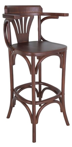 Smeđa barska stolica od čvrstog brijesta (visine sjedala 77 cm) Montmartre – Antic Line