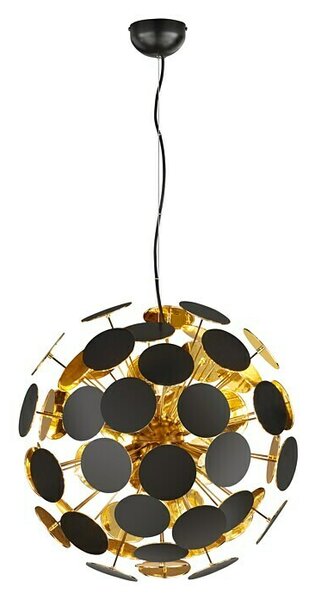 Reality Leuchten Okrugla viseća svjetiljka Discalgo (40 W, Ø x V: 54 x 150 cm, Crne boje, Zlatne boje, E14)