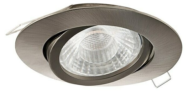 Eglo LED ugradbena svjetiljka, okrugla Tedo (5 W, Ø x V: 8 x 11,5 cm, Četkani aluminij, Topla bijela)