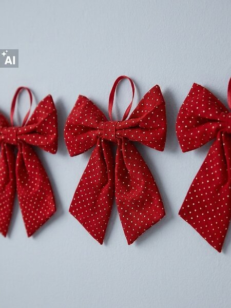 Sinsay - Baršunaste božićne mašne sa zlatnim aplikacijama 3 pack