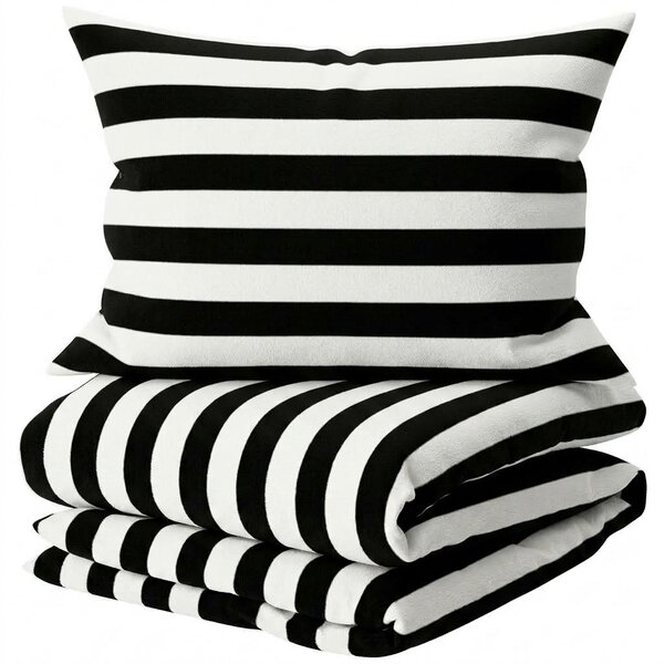 Pamučna posteljina STRIPE BALANCE crno-bijela Dimenzije posteljine: 70 x 90 cm | 140 x 200 cm
