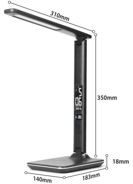 Immax 08965L-LED Prigušiva lampa s bežičnim punjenjem KINGFISHER 8,5W/230V crna