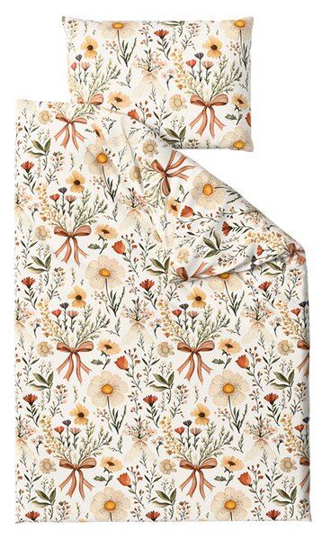 Polipamučna posteljina FLORAL RIBBON POLY krem boje Dimenzije posteljine: 70 x 90 cm | 140 x 200 cm