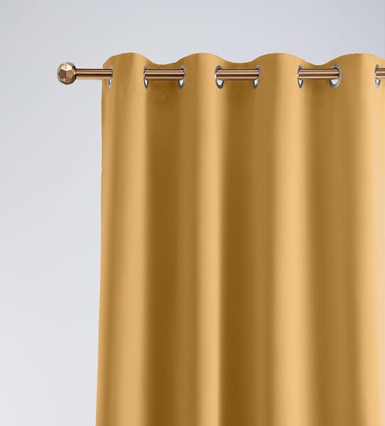 Luksuzni zastor za zamračivanje u senf žutoj boji 140 x 280 cm
