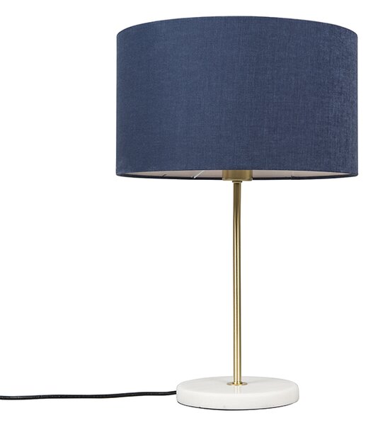 Mesingana stolna svjetiljka s plavim hladom 35 cm - Kaso