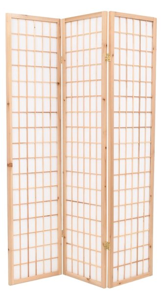 VidaXL Sklopiva sobna pregrada s 3 panela u japanskom stilu 120x170 cm prirodna