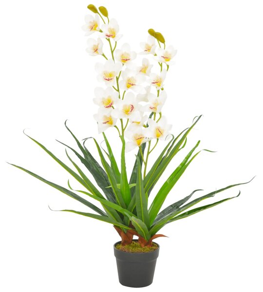VidaXL Umjetna orhideja s posudom bijela 90 cm