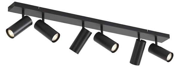Moderna stropna svjetiljka crna 102 cm 6-svjetla podesiva - Renna