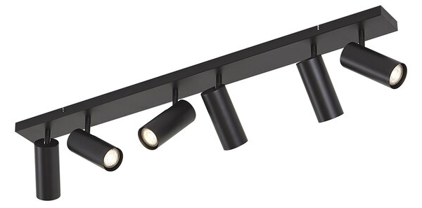 Moderna stropna svjetiljka crna 102 cm 6-svjetla podesiva - Renna