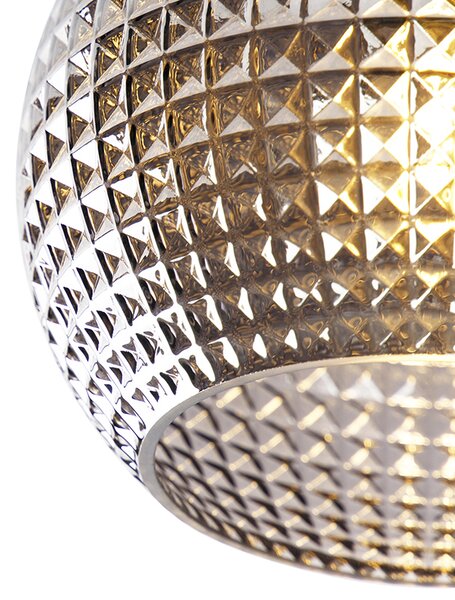 Stropna svjetiljka u stilu Art Deco crna s dimnim staklom - Sphere
