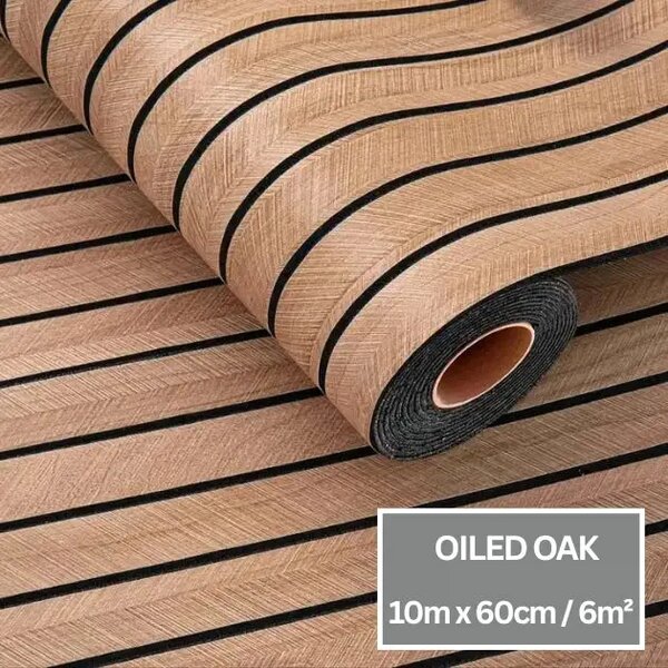 Woodypanel™ Ojačana Samoljepljiva Zidna Obloga – Rola 10 m (6 m²), Uljani hrast