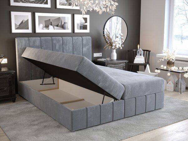 Bračni krevet Boxspring 140 cm Barack (bež) (s madracem i prostorom za odlaganje)