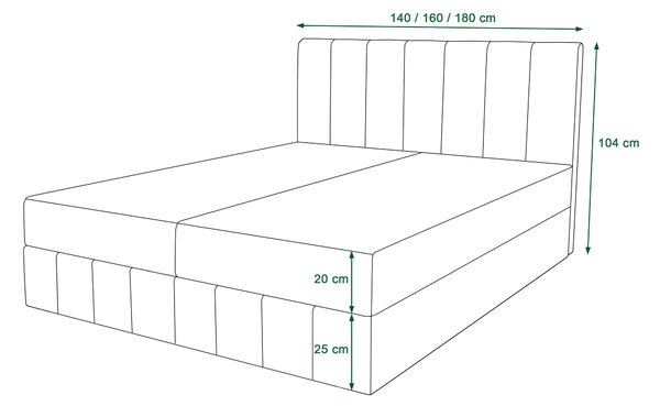 Bračni krevet Boxspring 140 cm Barack (bež) (s madracem i prostorom za odlaganje)