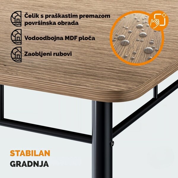Blagovaonska garnitura LEO, 5-dijelna, crna/smeđa Casaria
