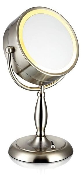 Stolno ogledalo sa srebrnom rasvjetom Markslöjd Face, ø 16,2 cm