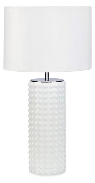 Bijela stolna lampa Markslöjd Proud, ø 34 cm