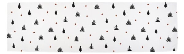 Božićni pamučni nadstolnjak 140x40 cm Black Trees - Butter Kings