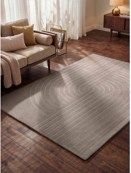 Svijetlo sivi ručno rađen vunen tepih 120x180 cm Arcura – Vikosa