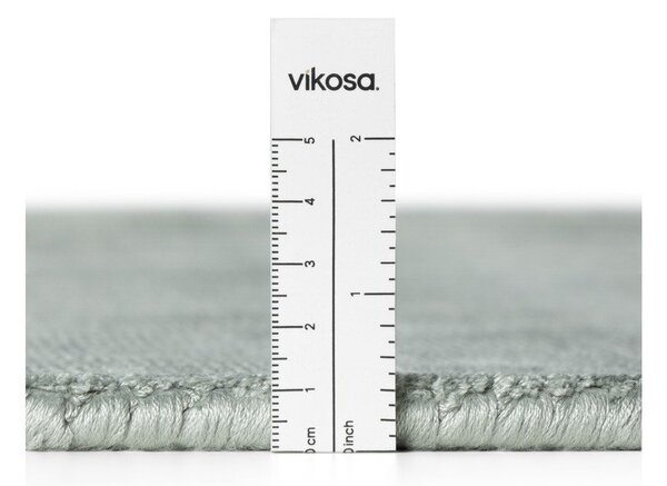Svijetlo plavi ručno rađen okrugao tepih viskozan ø 120 cm Noemi – Vikosa