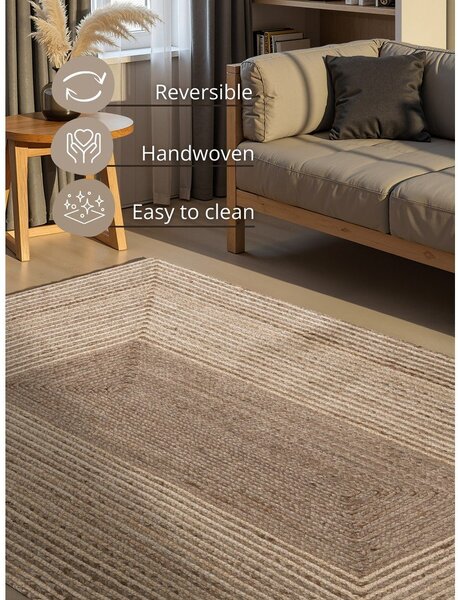 Obostrani/ručno rađen juten tepih u svijetloj prirodnoj boji/u tamnoj prirodnoj boji 120x170 cm Juno – Hanse Home