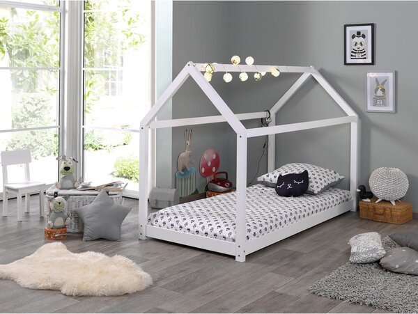Bijeli dječji krevet Vipack Cabane, 90 x 200 cm