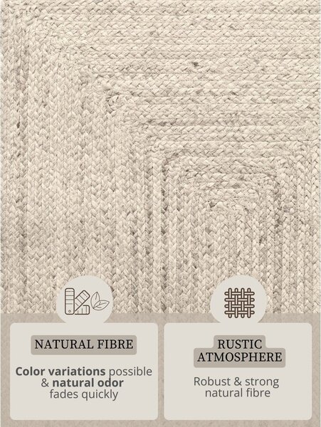 Krem obostrana/ručno rađena jutena staza 80x200 cm Juno – Hanse Home