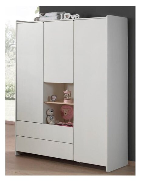Bijeli dječji ormar Vipack Kiddy, 137,8 x 190 cm