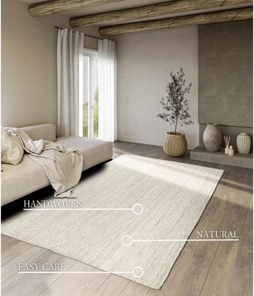 Bijeli obostrani/ručno rađen juten tepih 120x170 cm Rosalie – Villeroy&Boch