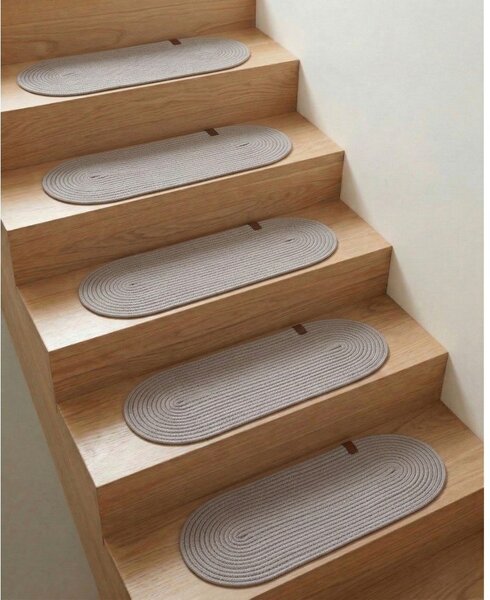 Smeđe-sivi set tepiha za stepenice 16 kom 25x65 cm Milo – Vitaus