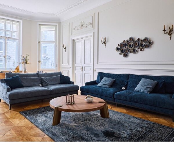 Plavi vunen tepih 100x180 cm Difida – Agnella