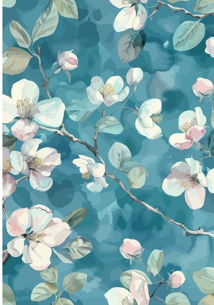 Plavi periv tepih 50x80 cm Bloom – Vitaus