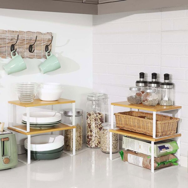 Set bambusovih organizatora CEZAR, 4 kom, smeđa/bijela SongmicsHome