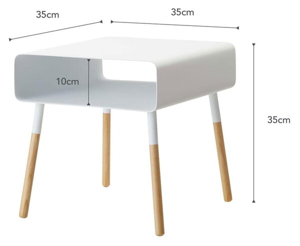 Bijeli pomoćni stolić YAMAZAKI Plain, visina 35 cm