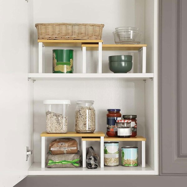 Set bambusovih organizatora CEZAR, 4 kom, smeđa/bijela SongmicsHome