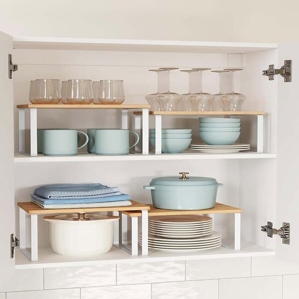 Set bambusovih organizatora CEZAR, 4 kom, smeđa/bijela SongmicsHome