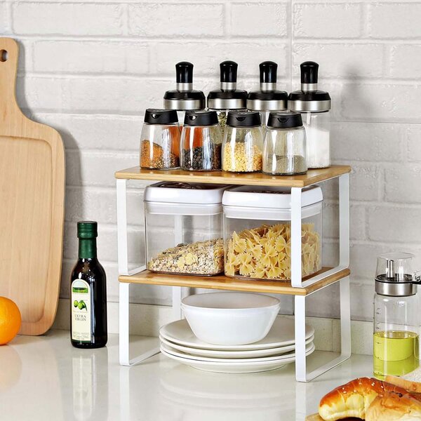 Set bambusovih organizatora CEZAR, 4 kom, smeđa/bijela SongmicsHome