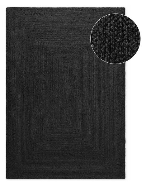 Crni obostrani/ručno rađen juten tepih 80x150 cm Juno – Hanse Home