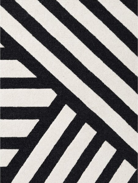 Crno-bijeli ručno rađen vunen tepih 120x180 cm Stryve Noir – Elle Decoration