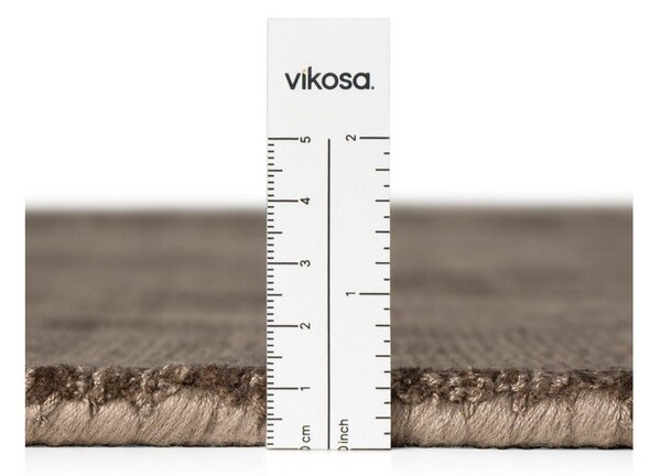 Smeđi ručno rađen okrugao tepih viskozan ø 120 cm Noemi – Vikosa