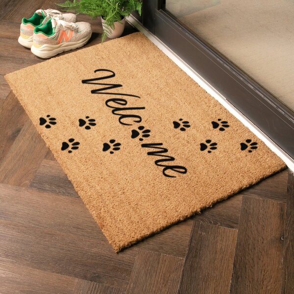 Otirač od kokosovih vlakana 60x90 cm Welcome Paws – Artsy Doormats