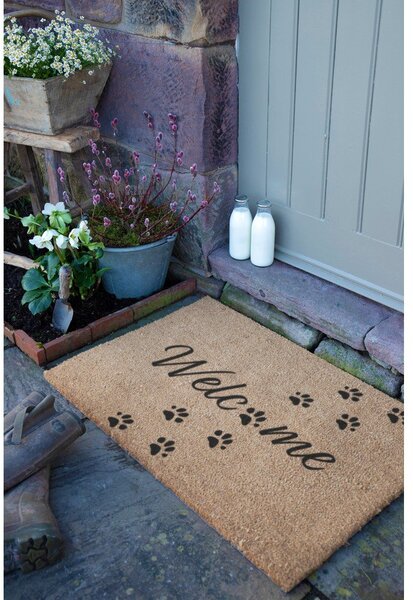 Otirač od kokosovih vlakana 60x90 cm Welcome Paws – Artsy Doormats