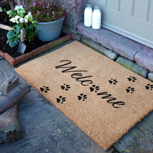 Otirač od kokosovih vlakana 60x90 cm Welcome Paws – Artsy Doormats