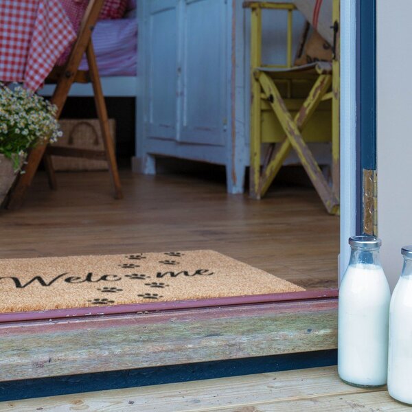 Otirač od kokosovih vlakana 60x90 cm Welcome Paws – Artsy Doormats