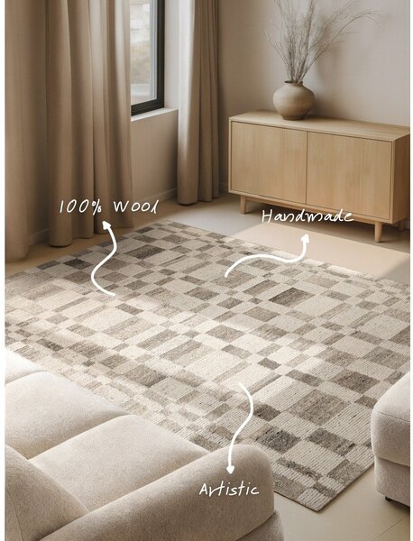Krem ručno rađen vunen tepih 80x150 cm Boho 1.0 Structa – Vikosa