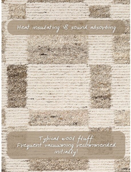 Krem ručno rađen vunen tepih 80x150 cm Boho 1.0 Structa – Vikosa