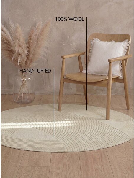 Krem vunen okrugao tepih ø 160 cm Kensington Victoria – Ted Baker